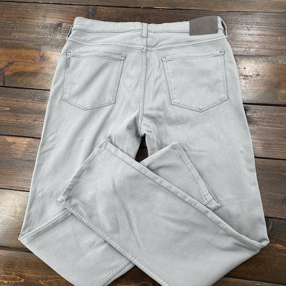 PAIGE Federal Men's Straight Leg Jeans Mountain Ice Gray Tag 34/32 Actual 35/32 - Picture 11 of 13